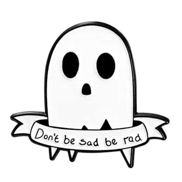 Mental Health x sad colorful enamel cartoon pin lapel brooch - Picture 6 of 9